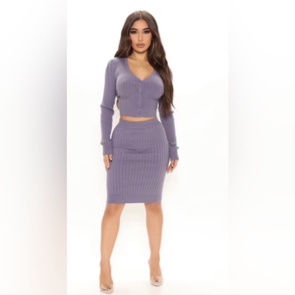 NWT❣️HAUTE MONDE Ribbed Skirt Set 🔥